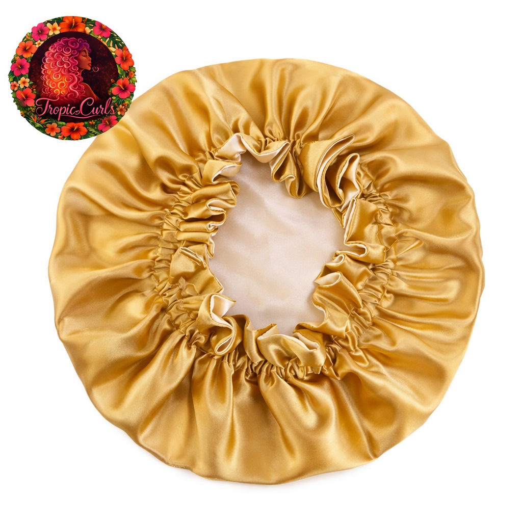 Bonnet Satin Kaki et Beige